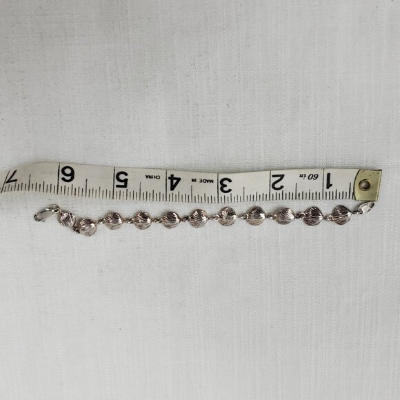 Gorgeous Vintage Tiny Shell Link Bracelet Shell Design Silver 925 - Picture 10 of 11